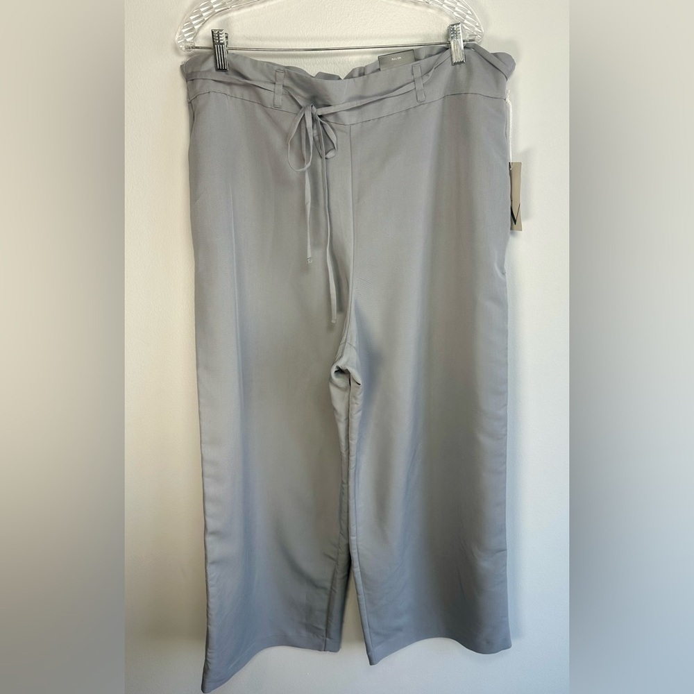 Worthington Gray Wide Leg High Rise Pull On Pants Size XXL Rayon Blend New!